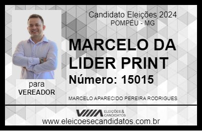 Candidato MARCELO DA LIDER PRINT 2024 - POMPÉU - Eleições