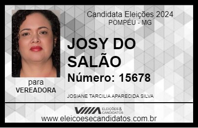 Candidato JOSY DO SALÃO 2024 - POMPÉU - Eleições