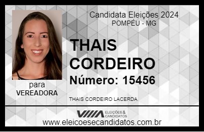 Candidato THAIS CORDEIRO 2024 - POMPÉU - Eleições