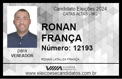 Candidato RONAN FRANÇA 2024 - CATAS ALTAS - Eleições