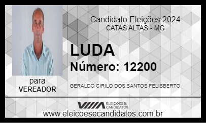 Candidato LUDA 2024 - CATAS ALTAS - Eleições