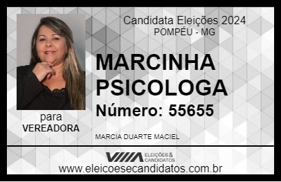 Candidato MARCINHA PSICOLOGA 2024 - POMPÉU - Eleições