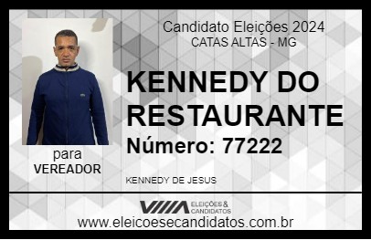 Candidato KENNEDY DO RESTAURANTE 2024 - CATAS ALTAS - Eleições