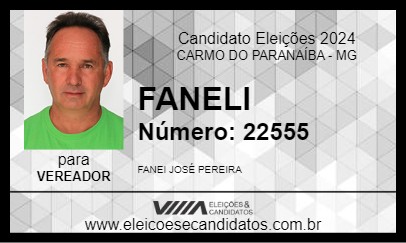 Candidato FANELI 2024 - CARMO DO PARANAÍBA - Eleições