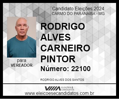 Candidato RODRIGO ALVES CARNEIRO PINTOR 2024 - CARMO DO PARANAÍBA - Eleições