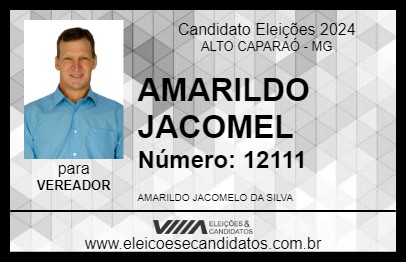 Candidato AMARILDO JACOMEL 2024 - ALTO CAPARAÓ - Eleições