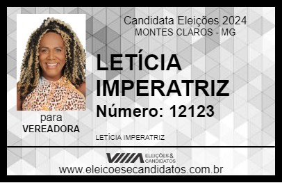 Candidato LETÍCIA IMPERATRIZ 2024 - MONTES CLAROS - Eleições