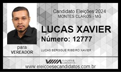 Candidato LUCAS XAVIER 2024 - MONTES CLAROS - Eleições