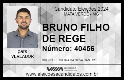 Candidato BRUNO FILHO DE REGE 2024 - MATA VERDE - Eleições