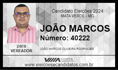 Candidato JOÃO MARCOS 2024 - MATA VERDE - Eleições