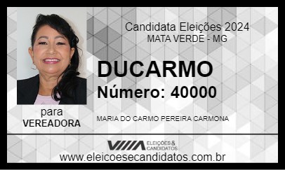 Candidato DUCARMO 2024 - MATA VERDE - Eleições