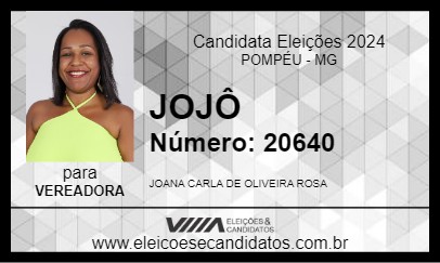 Candidato JOJÔ 2024 - POMPÉU - Eleições