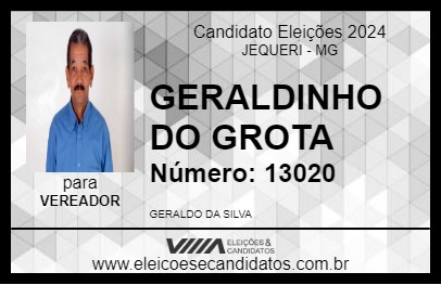 Candidato GERALDINHO DO GROTA 2024 - JEQUERI - Eleições