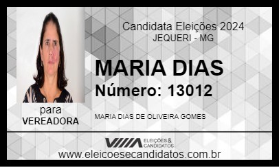 Candidato MARIA DIAS 2024 - JEQUERI - Eleições