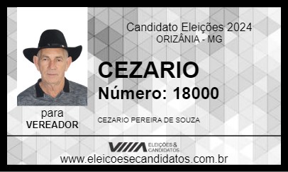 Candidato CEZARIO 2024 - ORIZÂNIA - Eleições