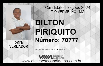 Candidato DILTON PIRIQUITO 2024 - RIO VERMELHO - Eleições