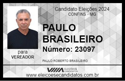 Candidato PAULO BRASILEIRO 2024 - CONFINS - Eleições