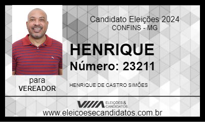 Candidato HENRIQUE 2024 - CONFINS - Eleições