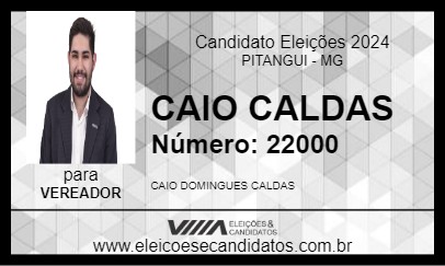 Candidato CAIO CALDAS 2024 - PITANGUI - Eleições