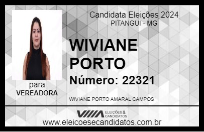 Candidato WIVIANE PORTO 2024 - PITANGUI - Eleições