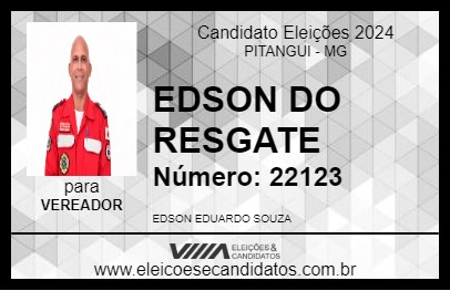 Candidato EDSON DO RESGATE 2024 - PITANGUI - Eleições