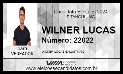 Candidato WILNER LUCAS 2024 - PITANGUI - Eleições