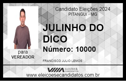 Candidato JULINHO DO DICO 2024 - PITANGUI - Eleições