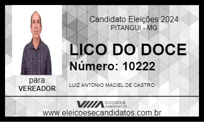 Candidato LICO DO DOCE 2024 - PITANGUI - Eleições