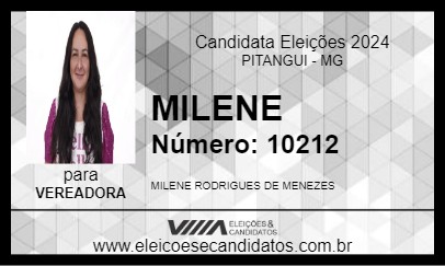 Candidato MILENE 2024 - PITANGUI - Eleições