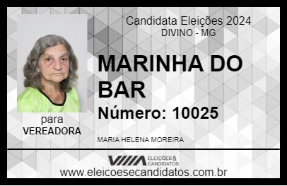 Candidato MARIINHA DO BAR 2024 - DIVINO - Eleições