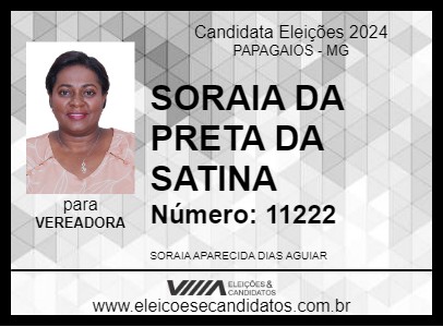 Candidato SORAIA  DA  PRETA DA  SATINA 2024 - PAPAGAIOS - Eleições