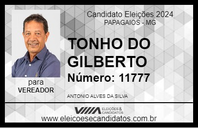 Candidato TONHO DO GILBERTO 2024 - PAPAGAIOS - Eleições