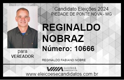 Candidato REGINALDO NOBRAZ 2024 - PIEDADE DE PONTE NOVA - Eleições