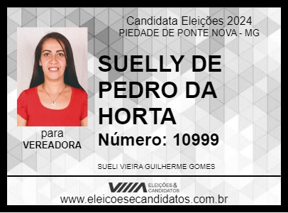 Candidato SUELI DE PEDRO DA VERDURA 2024 - PIEDADE DE PONTE NOVA - Eleições