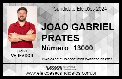 Candidato JOAO GABRIEL PRATES 2024 - TEÓFILO OTONI - Eleições