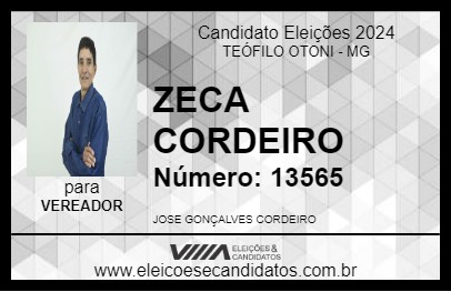 Candidato ZECA CORDEIRO 2024 - TEÓFILO OTONI - Eleições