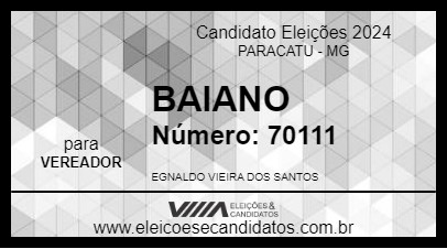 Candidato BAIANO 2024 - PARACATU - Eleições