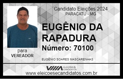 Candidato EUGÊNIO DA RAPADURA 2024 - PARACATU - Eleições