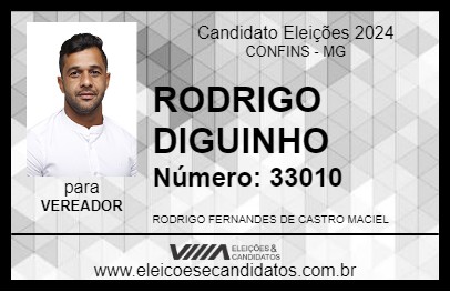 Candidato RODRIGO DIGUINHO 2024 - CONFINS - Eleições