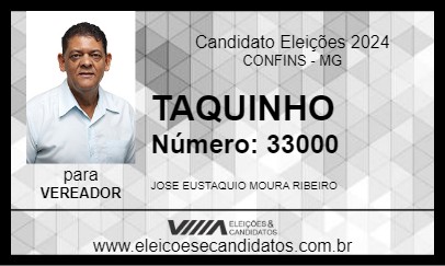 Candidato TAQUINHO 2024 - CONFINS - Eleições