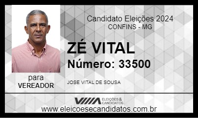 Candidato ZÉ VITAL 2024 - CONFINS - Eleições