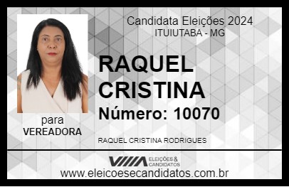 Candidato RAQUEL CRISTINA 2024 - ITUIUTABA - Eleições