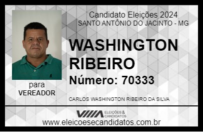 Candidato WASHINGTON RIBEIRO 2024 - SANTO ANTÔNIO DO JACINTO - Eleições