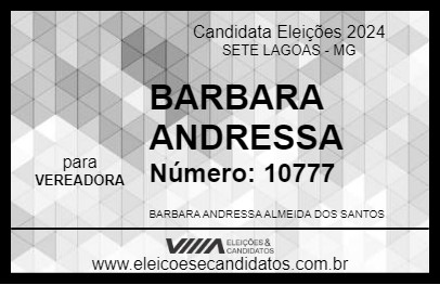 Candidato BARBARA ANDRESSA 2024 - SETE LAGOAS - Eleições