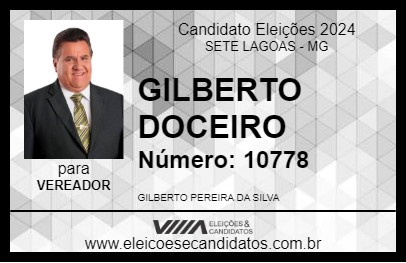 Candidato GILBERTO DOCEIRO 2024 - SETE LAGOAS - Eleições