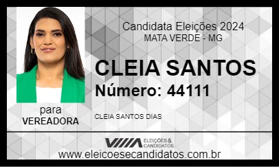 Candidato CLEIA SANTOS 2024 - MATA VERDE - Eleições