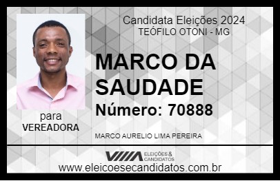 Candidato MARCO DA SAUDADE 2024 - TEÓFILO OTONI - Eleições