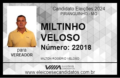 Candidato MILTINHO VELOSO 2024 - PIRANGUINHO - Eleições