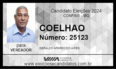 Candidato COELHAO 2024 - CONFINS - Eleições