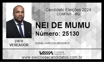 Candidato NEI DE MUMU 2024 - CONFINS - Eleições